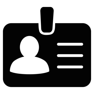 Kişi rozet düz vektör simgesi