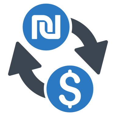 Doları şekel Exchange düz vektör simgesi