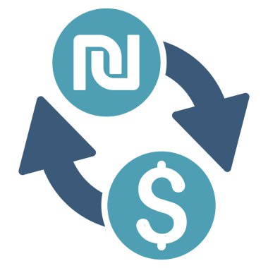 Doları şekel Exchange düz vektör simgesi