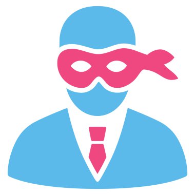 Maskeli hırsız düz vektör simgesi