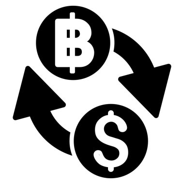 Doları Baht Exchange düz vektör simgesi