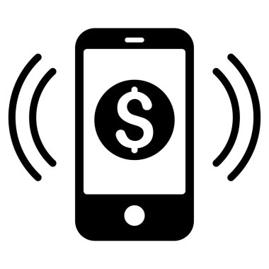 Ödeme telefon yüzük düz vektör simgesi