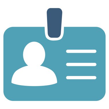 Kişi rozet düz vektör simgesi