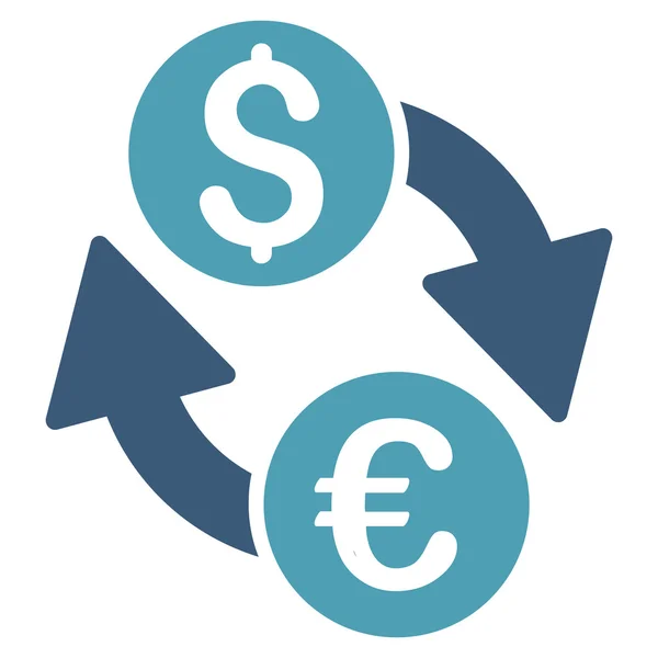 Euro Dollaro Exchange Icona vettoriale piatta — Vettoriale Stock