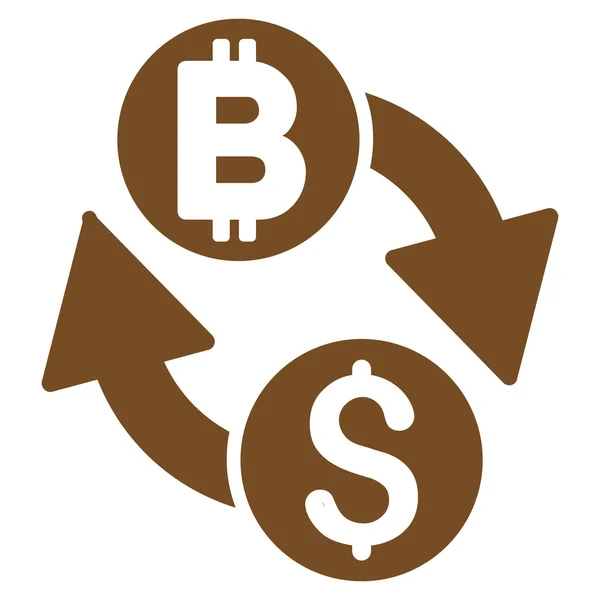 Εικονίδιο του δολαρίου Bitcoin Exchange επίπεδη φορέα — Διανυσματικό Αρχείο