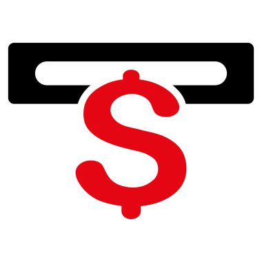 Bankacılık makine düz glif simgesi
