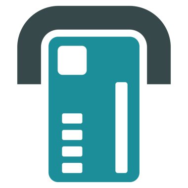 ATM makinesi düz glif simgesi