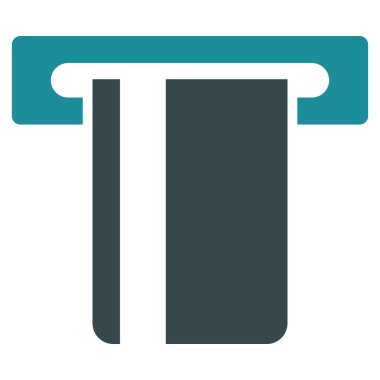 ATM Terminal düz glif simgesi