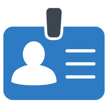 Kişi rozet düz vektör simgesi