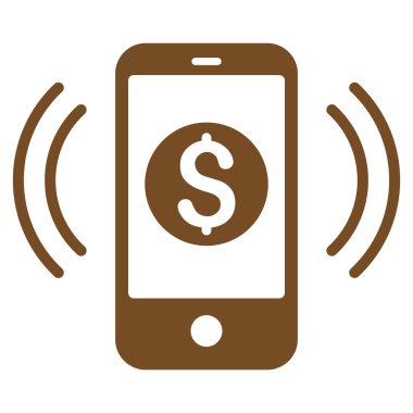 Ödeme telefon yüzük düz vektör simgesi