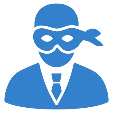 Maskeli hırsız düz vektör simgesi