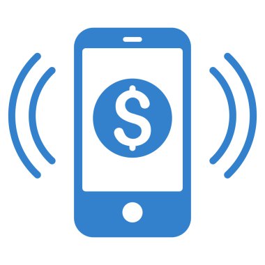 Ödeme telefon yüzük düz vektör simgesi