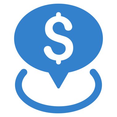 Banka yer düz vektör simgesi