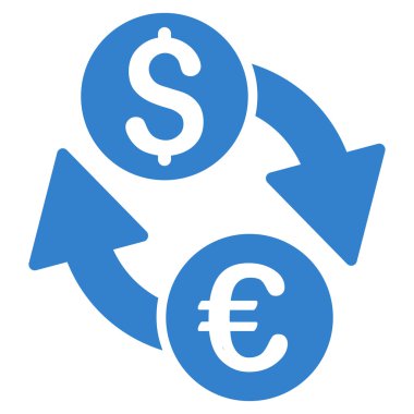 Euro dolar Satım düz vektör simgesi