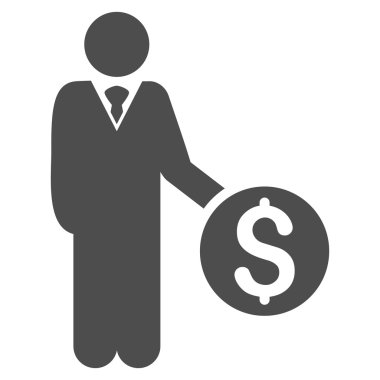 Bankacı düz vektör simgesi