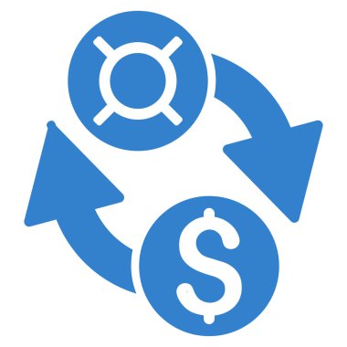 Dolar Döviz Alım Satım düz vektör simgesi