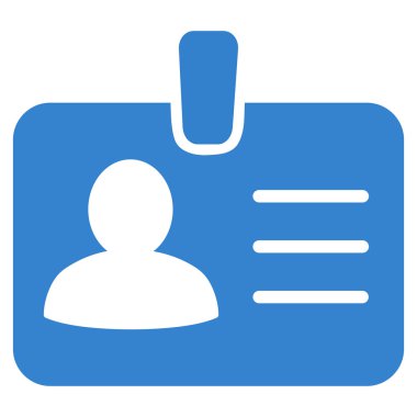 Kişi rozet düz vektör simgesi