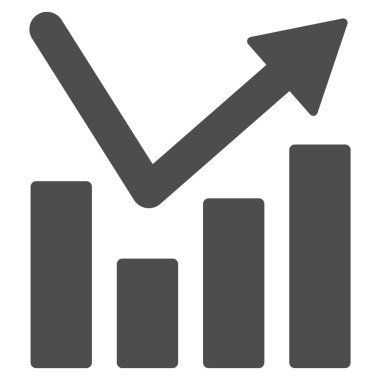 Çubuk grafik eğilim düz vektör simgesi