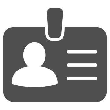 Kişi rozet düz vektör simgesi