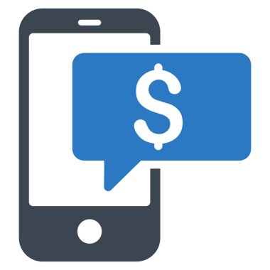 Para telefon Sms düz vektör simgesi