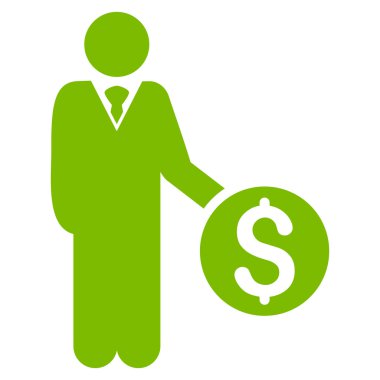 Bankacı düz vektör simgesi