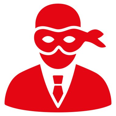 Maskeli hırsız düz vektör simgesi