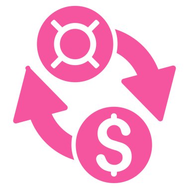 Dolar Döviz Alım Satım düz vektör simgesi