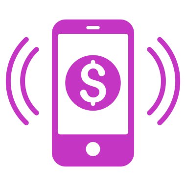 Ödeme telefon yüzük düz vektör simgesi