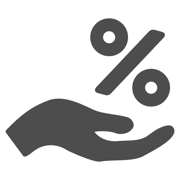 Percent Offer Hand Flat Vector Icon — Stock Vector
