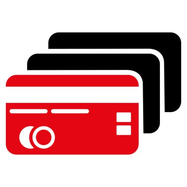 Bankacılık kartları düz glif simgesi