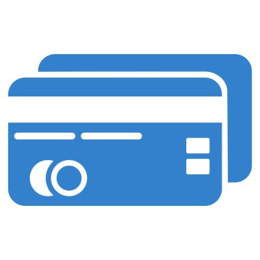 Banka kartları düz glif simgesi