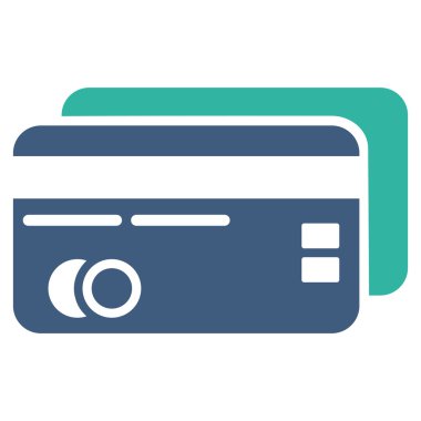 Banka kartları düz glif simgesi