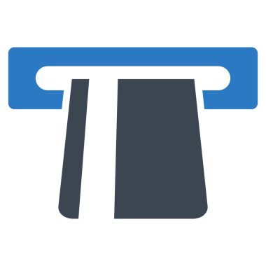 Banka kartı Terminal düz glif simgesi