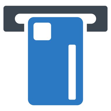 ATM makinesi düz glif simgesi