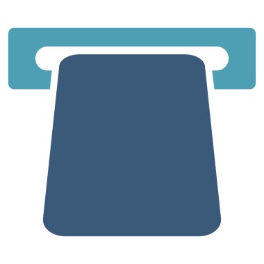 Banka Atm düz glif simgesi