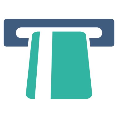 Bankacılık hizmet düz glif simgesi otomatik