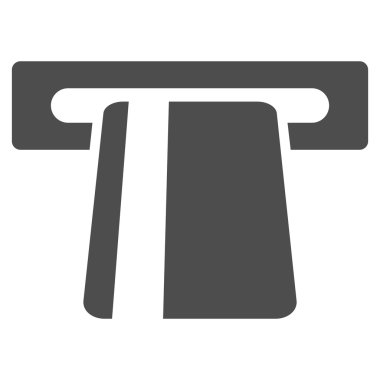 Bankacılık hizmet düz glif simgesi otomatik