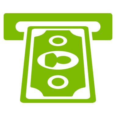 Bankamatiğe Terminal düz glif simgesi