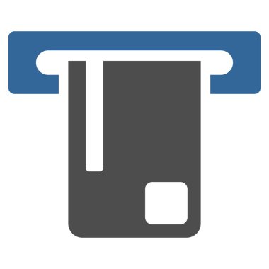 Banka Atm düz glif simgesi