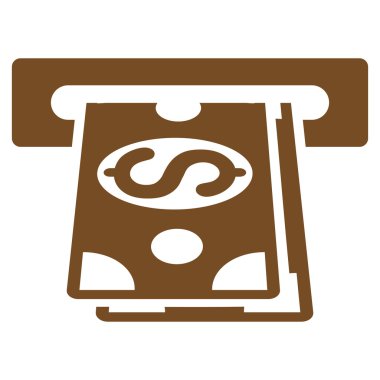 Para düz glif simgesi