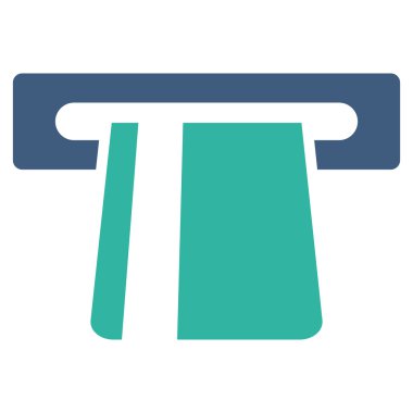 Banka kartı Terminal düz glif simgesi