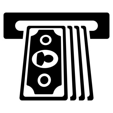 Bankamatiğe Terminal düz glif simgesi