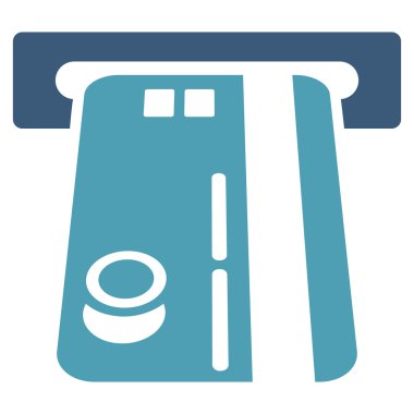 Banka Atm düz glif simgesi