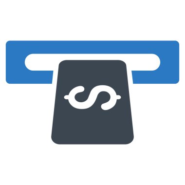 Bankacılık makine düz glif simgesi