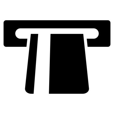 Banka kartı Terminal düz glif simgesi