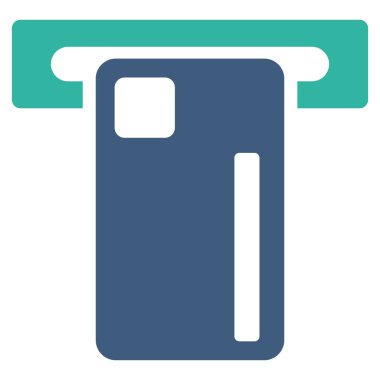 ATM makinesi düz glif simgesi