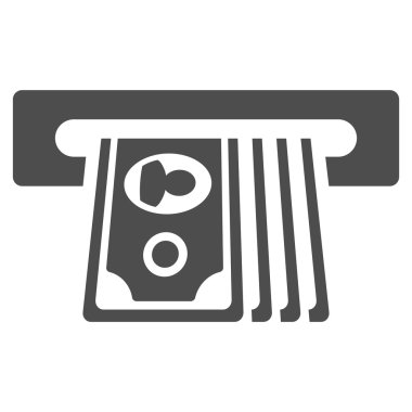 Glif simgesi ATM ekleme nakit düz