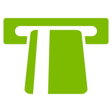 Bankacılık hizmet düz glif simgesi otomatik