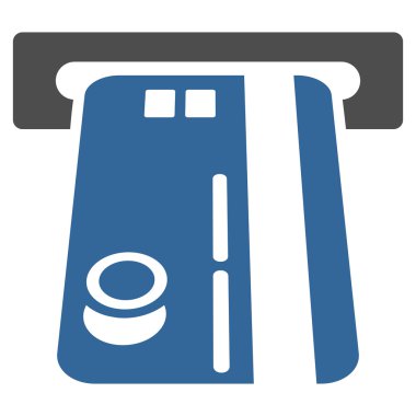 Banka Atm düz glif simgesi