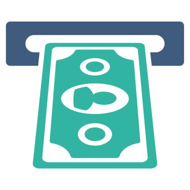 Bankamatiğe Terminal düz glif simgesi